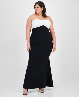 City Studios - Plus Size Bow-Back Sleeveless Gown