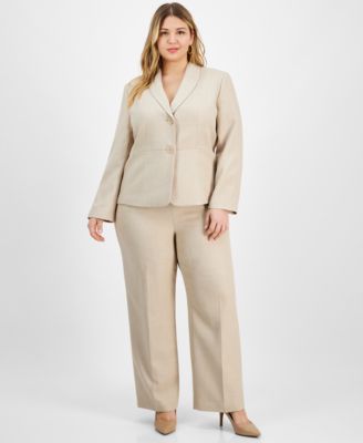 Le Suit - Plus Size Shawl-Collar Pant Suit