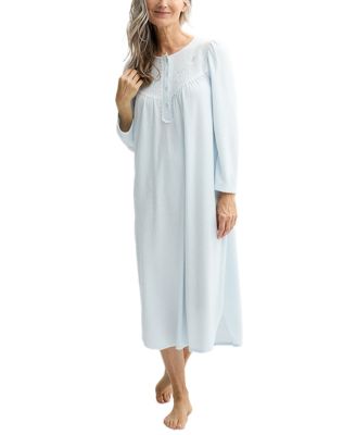 Miss Elaine - Women's Embroidered Honeycomb Knit Nightgown