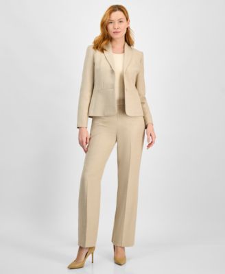 Le Suit - Women's Two-Button Shawl Collar Jacket & Side-Zip Pants