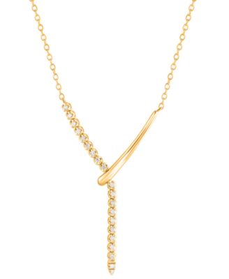 Macy's - Diamond Vertical Line 18" Lariat Necklace (1/5 ct. t.w.) in 14k Gold