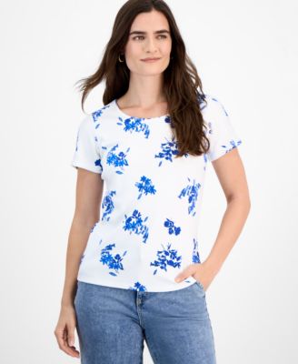 Style & Co - Women's Printed Scoop-Neck Short-Sleeve T-Shirt