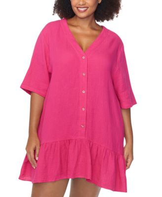 Raisins Curve - Trendy Plus Size Sol Cotton Cover-Up