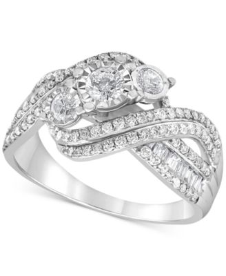 Macy's - Diamond Crossover Ring (1 ct. t.w.) in 10k White Gold