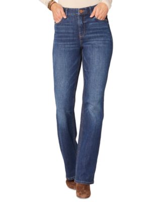Democracy - WWomen's "Ab"Solution High Rise Itty Bitty Bootcut Cascading Rhinestone-Trim Jeans