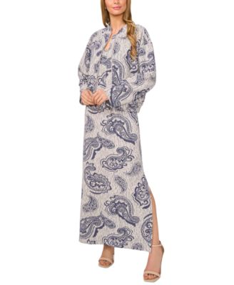 1.STATE - Women's Paisley Bomber Jacket & Maxi Dress Set