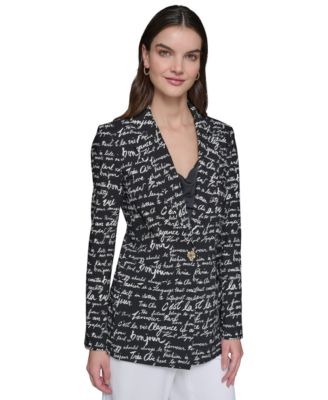 KARL LAGERFELD PARIS - Women's Printed Script Blazer