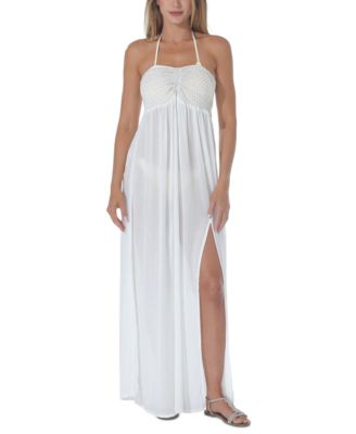 Raviya - Women's Metallic Tie-Back Maxi Cover-Up