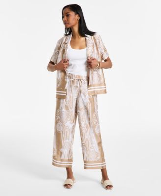 Nautica Jeans - Women's Pull-On Wide-Leg Paisley Pants