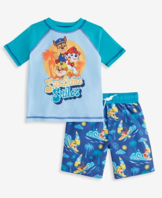 Paw Patrol - Toddler Boys Rash Guard & Swim Trunks Set