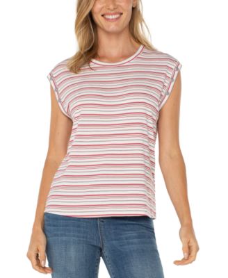 Liverpool Los Angeles - Petite Striped Sleeveless Top