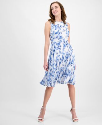 Anne Klein - Women's Sleeveless Floral Fit & Flare Dress