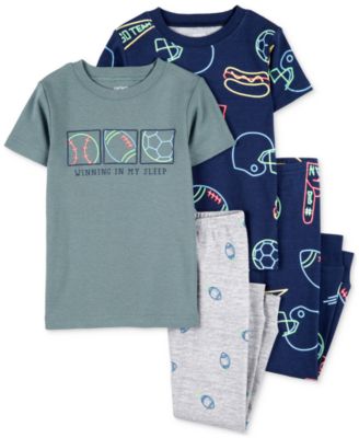 Carter's - Toddler Boys Sports Cotton Pajamas, 4-Piece Set