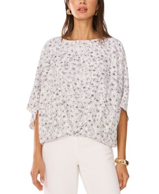 Vince Camuto - Women's Round-Neck 3/4-Raglan-Sleeve Top
