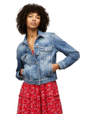 Tommy Jeans - Women's Logo-Back Denim Trucker Jacket