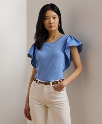 Lauren Ralph Lauren - Women's Jersey Flutter-Sleeve Tee