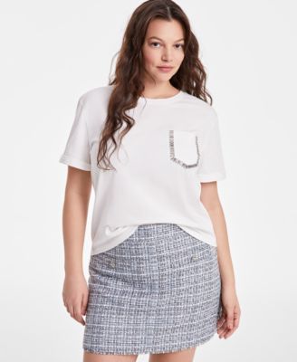 On 34th - Women's Rhinestone-Trim Pocket T-Shirt
