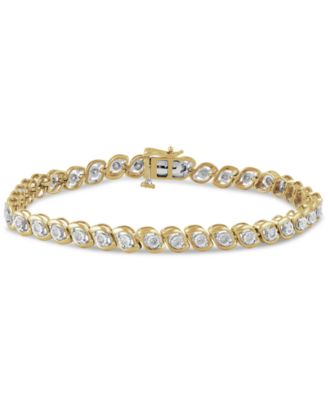 Macy's - Diamond Tennis Bracelet (1/2 ct. t.w.) in 14k Gold-Plated Sterling Silver