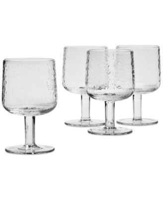 Oake - Clear Textured Wine Glasses, Set of 4