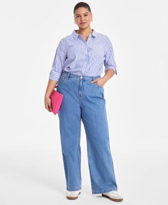 On 34th - Trendy Plus Size Wide-Leg Jeans