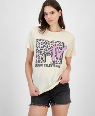 Grayson Threads, The Label - Juniors' Leopard MTV Graphic Print T-Shirt