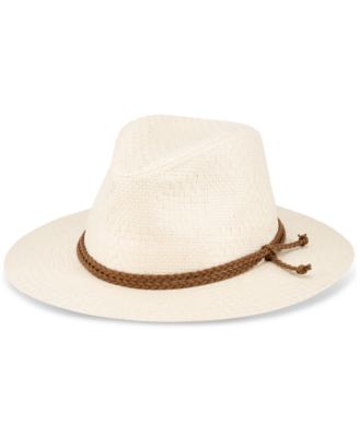 Levi's - Men's Straw Panama Hat with Braided Faux-Leather Band