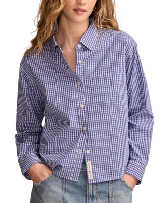 Lucky Brand - Women's Cotton Poplin Cropped Shirt