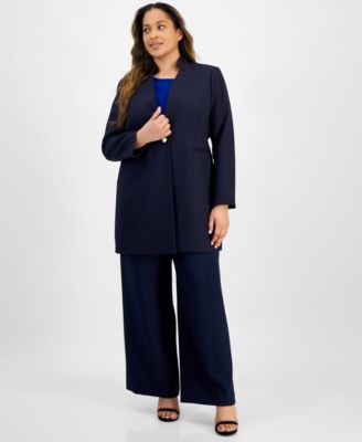 Tahari ASL - Plus Size Twill Topper Jacket