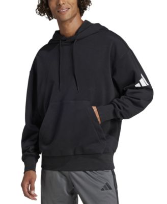 adidas - Men's Essentials Three Bar Loose-Fit French Terry Hoodie
