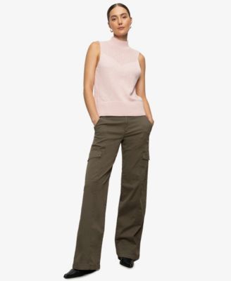 Sanctuary - Women's Cotton Rib-Trim Mock-Neck Tank