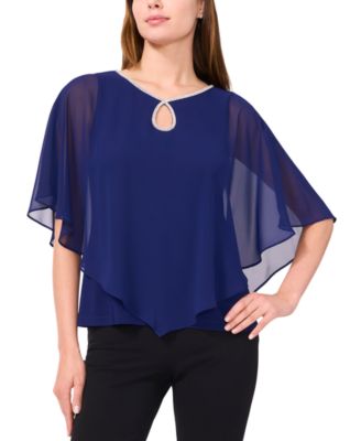 MSK - Women's Rhinestone Overlay Top