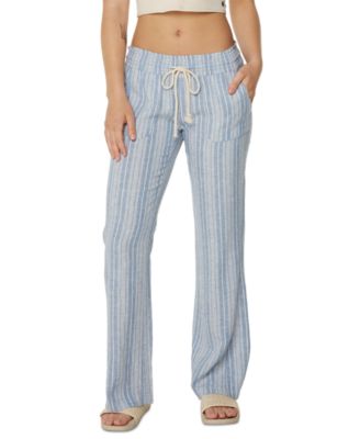 Roxy - Juniors' Oceanside Striped Wide-Leg Beach Pants