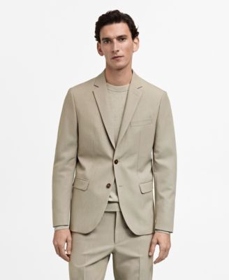 MANGO - Men's Stretch Fabric EU Super Slim-Fit Suit Blazer