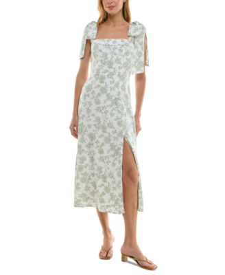 Trixxi - Juniors' Floral Print Sleeveless Midi Dress