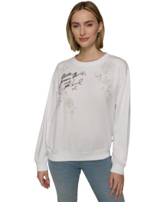 KARL LAGERFELD PARIS - Women's Embroidered Sequinned Top
