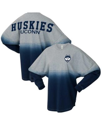 Spirit Jersey - Men's and Women's Navy, Gray UConn Huskies Ombre Long Sleeve T-Shirt