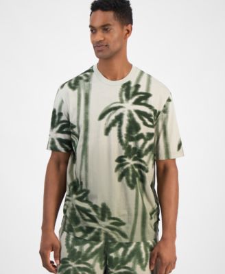 A|X Armani Exchange - Men's Short Sleeve Palm Tree Print Crewneck T-Shirt