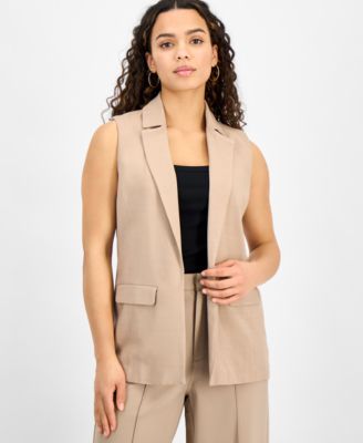 Bar III - Petite Open-Front Long Vest