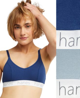 Hanes - Women's 2-Pk. Originals Ultimate Stretch Cotton Triangle Bralette
