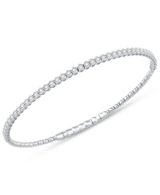 Macy's - Diamond Half Bezel Flexible Bangle Bracelet (1/2 ct. t.w.) in 10k White Gold