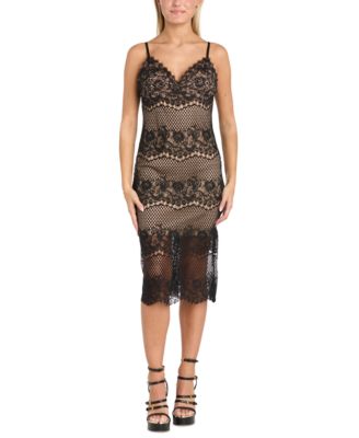 Morgan & Company - Women's V-Neck Sleeveless Lace Midi Dress x