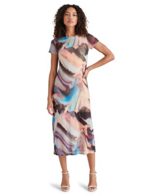 Steve Madden - Women's Nola Printed-Mesh Midi Dress