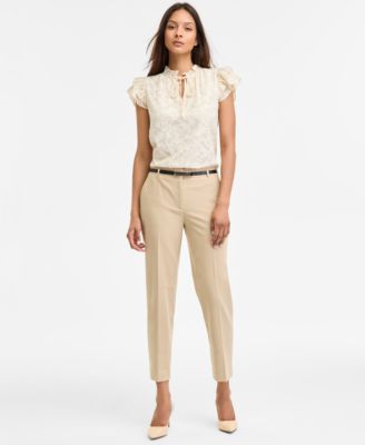 Anne Klein - Women's Belted Straight-Leg Pants