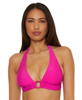 Becca - Women's  Ribbed Ring-Hardware Halter Top