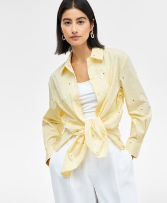 I.N.C. International Concepts - Women's Rhinestone Shirt, Exclusively at Macy's