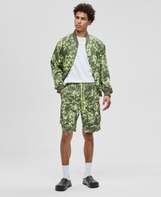 Mode of One - Men's Abstracted Floral Regular-Fit Printed 9" Cargo Shorts
