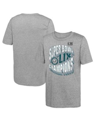 Fanatics - Big Boys and Girls Heather Gray Philadelphia Eagles Super Bowl LIX Champions Historic Win Tri-Blend T-Shirt