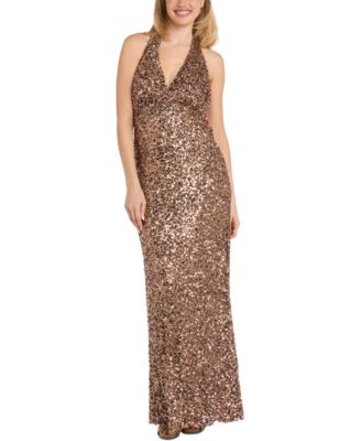 Morgan & Company - Women's Sequined Halter Gown