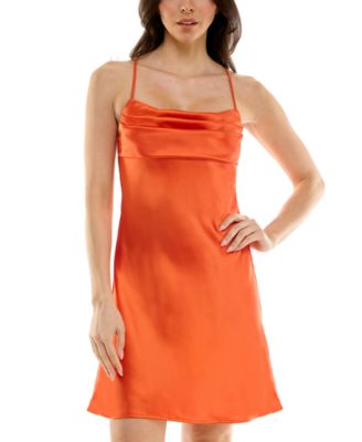 KATIA RAE - Women's Gathered Satin Slip Mini Dress
