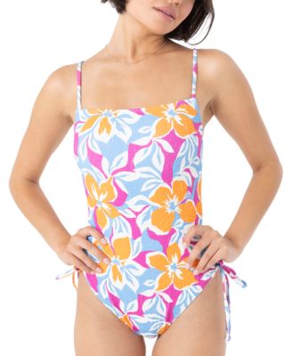 Roxy - Juniors' Topanga Canyon Lace-Up-Side One-Piece Swimsuit